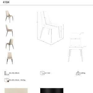 Scaun design LUX, Metal, Piele Sintetica, Sand - Img 6