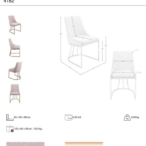 Scaun design LUX, Metal, Tesatura 4182 - Img 6