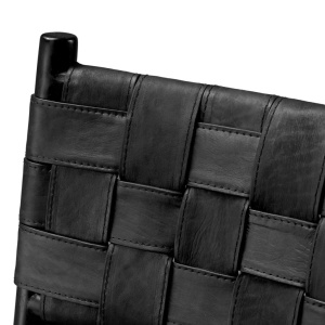 Scaun design LUX, Piele clasica neagra, Lemn, Tiberio - Img 5