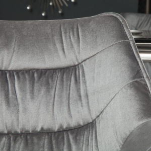 Scaun design retro Dutch Comfort, catifea gri - Img 3