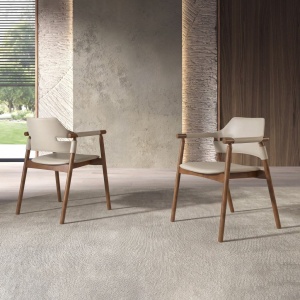 Scaun modern cu sezut si spatar din piele regenerata Sand - Img 5