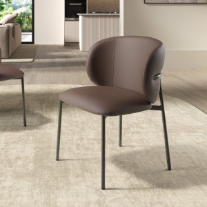 Scaun modern design italian, Piele Sintetica Maro