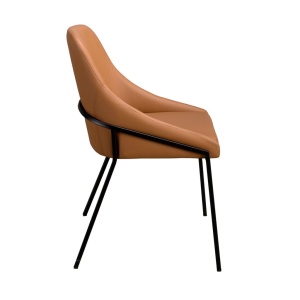 Scaun modern design italian, Piele Sintetica, Orange - Img 4