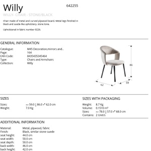 Scaun modern design LUX Willy stone - Img 7