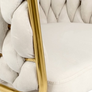 Scaun modern elegant TRESSE bej/ auriu - Img 3