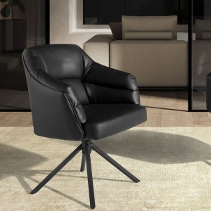 Scaun modern pivotant piele sintetica Black