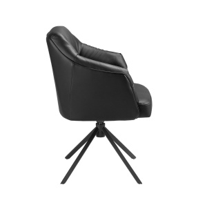 Scaun modern pivotant piele sintetica Black - Img 8