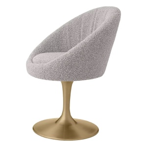 Scaun pivotant design elegant LUX O'Neill, boucle gri - Img 4
