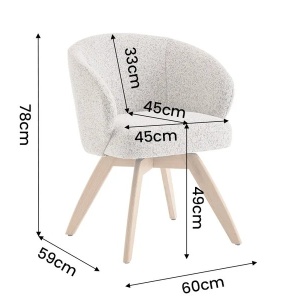 Scaun pivotant lemn de stejar, material texturat WALKURE - Img 11
