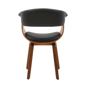 Scaun retro imitatie piele neagra, lemn furniruit ORGANIC - Img 6