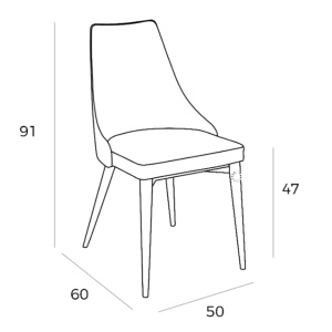 Scaun tapitat design italian Herrick AC-DC631 - Img 3