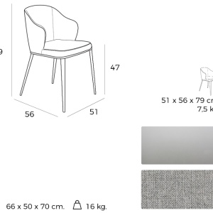 Scaun tapitat design italian Mink - Img 6