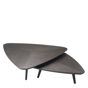 Set 2 masute de cafea din lemn design elegant LUX Lauren 113839 HZ - Img 3