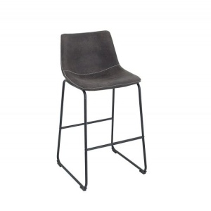 Set 2 scaune de bar cu tapiterie din microfibra Django gri vintage A-38110 VC