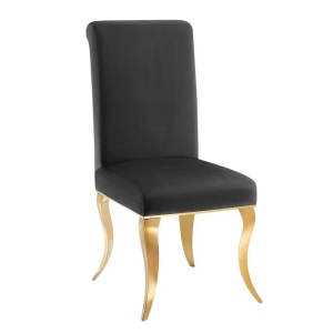 Set 2 scaune Modern Barock, auriu/ catifea neagra