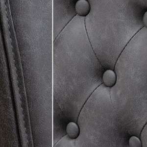 Set 2 scaune Stil Baroc, Piele Sintetica, Negru Vintage, CASTLE - Img 8