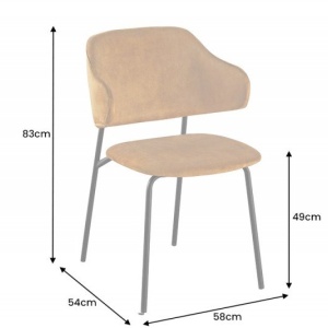 Set 2 scaune stil modern Tracy Alpine, catifea galben mustar - Img 2