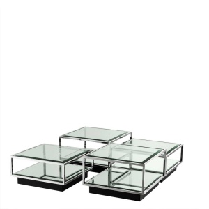 Set 4 masute de cafea design LUX Tortona otel inoxidabil lustruit 111074 HZ - Img 2