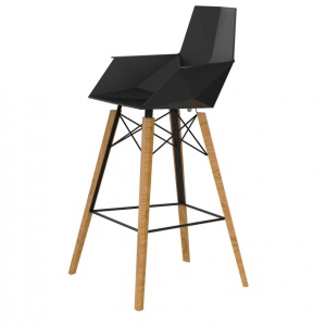 Set 4 scaune de bar cu brate de interior design modern premium FAZ CHAIR lemn 54302