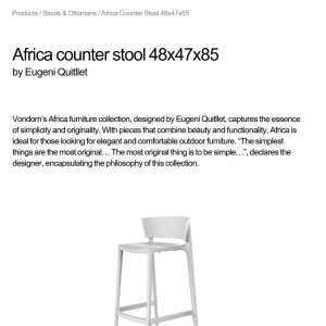 Set 4 Scaune de bar exterior / interior design modern premium AFRICA H-85cm 65030 - Img 5