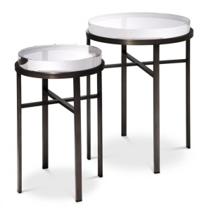 Set de 2 masute laterale design LUX Hoxton bronz 114911 HZ
