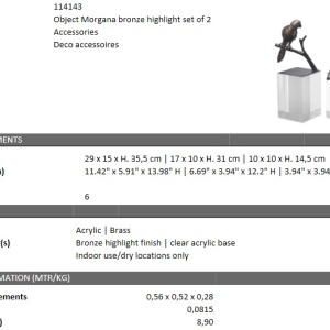 Set de 2 obiecte decorative LUX Morgana, bronz 114143 HZ - Img 7