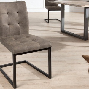 Set de 2 scaune aspect vintage Oxford antik taupe - Img 7