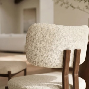 Set de 2 scaune BELLANO, chenilia bej crem - Img 3