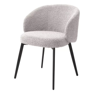 Set de 2 scaune cu brate design LUX Lloyd, boucle gri 115990 HZ - Img 2