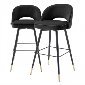 Set de 2 scaune de bar design modern Cliff, negru 114574 HZ