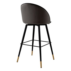 Set de 2 scaune de bar pivotante, design LUX, Bar Stool Cooper gri inchis - Img 4