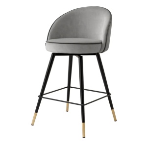 Set de 2 scaune de bar pivotante, design LUX, Counter Stool Cooper gri deschis - Img 2