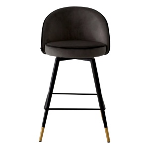 Set de 2 scaune de bar pivotante, design LUX, Counter Stool Cooper gri inchis - Img 3