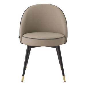 Set de 2 scaune design LUX Cooper, piele sintetica bej - Img 4