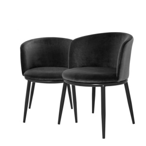 Set de 2 scaune din otel design LUX Filmore negru 111998 HZ