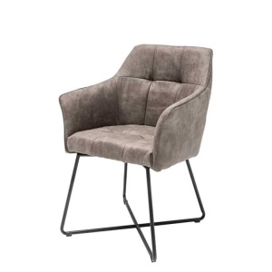 Set de 2 scaune elegante cu cotiere confortabile Loft, vintage taupe