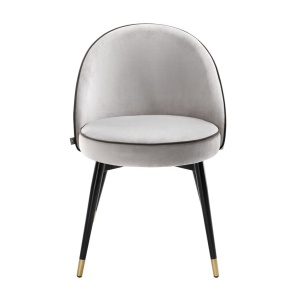 Set de 2 scaune elegante design LUX Cooper, catifea gri deschis 113124 HZ - Img 3