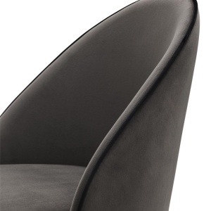 Set de 2 scaune elegante design LUX Cooper, catifea gri inchis 113125 HZ - Img 6