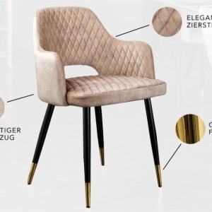 Set de 2 scaune elegante Paris greige - Img 3
