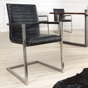 Set de 2 scaune moderne, dining sau birou, Imperial negru antic A-37079 VC - Img 5