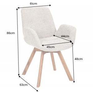 Set de 2 scaune pivotante Baltic stejar/ bej - Img 2
