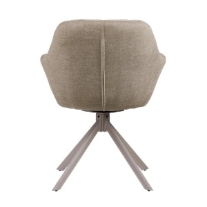Set de 2 scaune pivotante PAPILLON catifea greige/ bej - Img 6