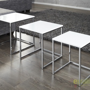 Set de 3 masute albe design modern-lucios, Fusion A-11839 VC - Img 3
