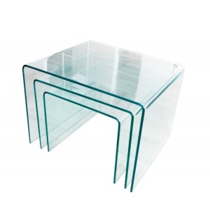 Set de 3 masute din sticla design modern Fantome