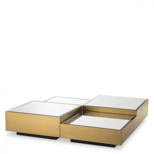 Set de 4 masute de cafea design LUX Esposito, alama periata 114369 HZ