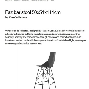 Set de 4 scaune de bar de exterior / interior design modern premium FAZ CHAIR 54162 - Img 4