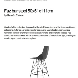 Set de 4 scaune de bar de exterior / interior design modern premium FAZ CHAIR counter 54163 - Img 4
