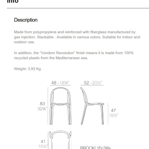 Set de 4 Scaune de exterior / interior design modern premium BROOKLYN CHAIR 65037 Vondom - Img 9