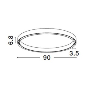 Sistem circular sina magnetica aplicata Breda, React 90cm 161597 universul-luminii.ro