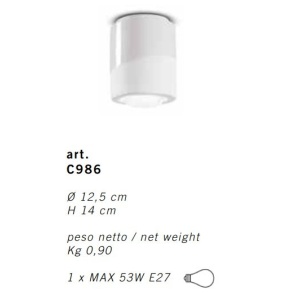 Spot aplicat design italian realizat manual din ceramica PI 216027 universul-luminii.ro